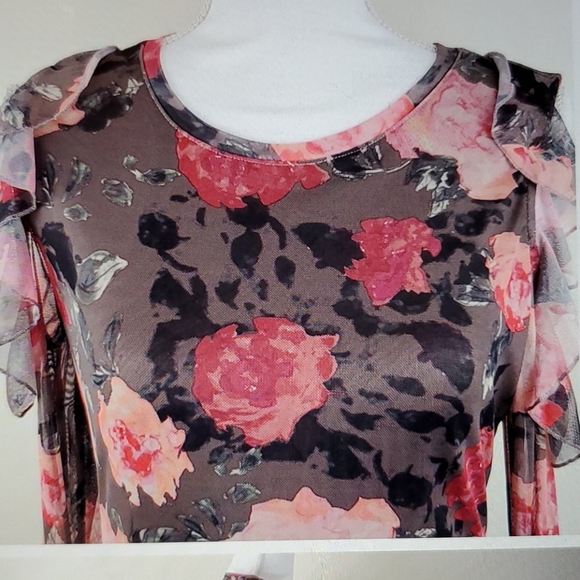 NWT: TDC Contemporary Cold Shoulder Floral Print D - Picture 2 of 9